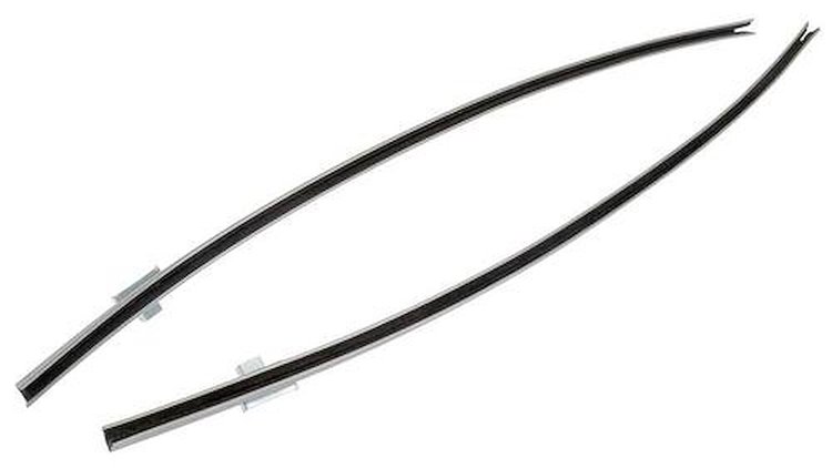 21538AR Door Glass Run Channel Set 1964-66 Ford Mustang; With Felt Weatherstrips