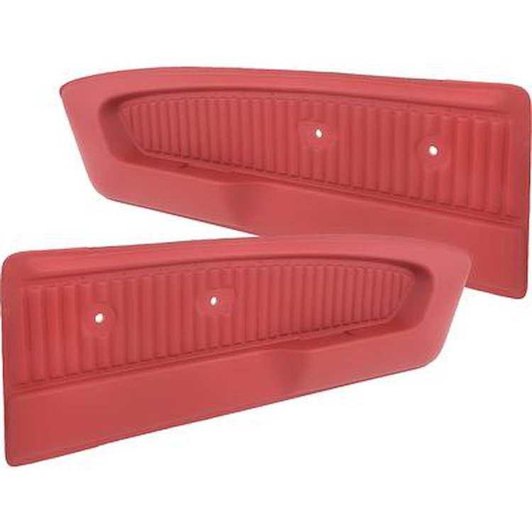 23942402 1965-66 Ford Mustang, Deluxe Pony Vinyl Door Panels, 1965 Red