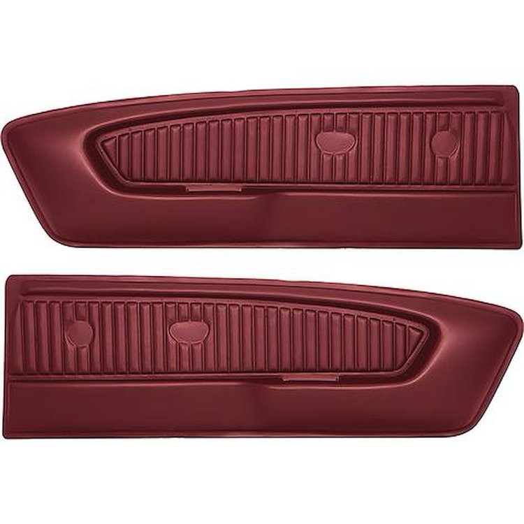 23942429 1965-66 Ford Mustang, Deluxe Pony Vinyl Door Panels, 1966 Red