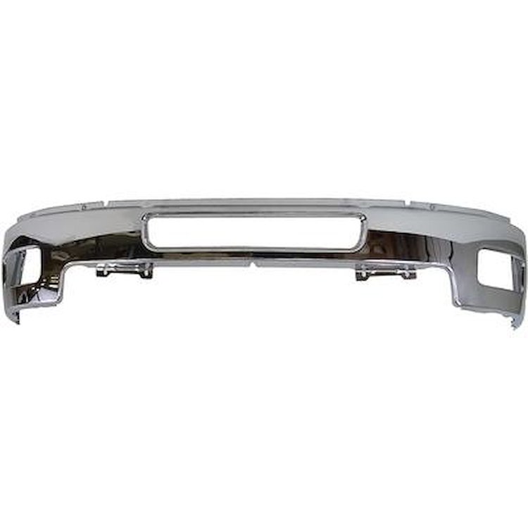 25883349 Front Bumper Face Bar; 2011-14 Chevrolet Silverado 2500HD, 3500; With Light Holes; With Center Air Intake Hole; Chrome
