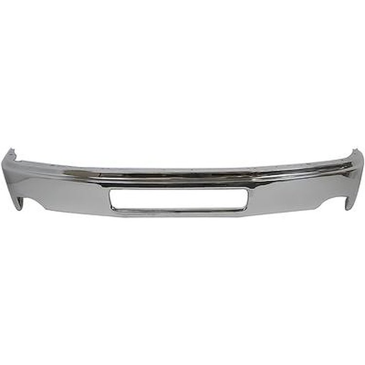 25998989 Front Bumper Face Bar; 2011-14 GMC Sierra 2500HD, 3500 (Except Denali); With Center Air Intake Hole; Chrome