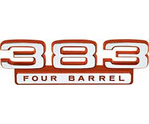 383 Four Barrel Fender Emblem 1967-1971 Dodge/Plymouth 383 4-bbl