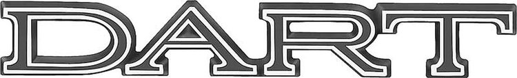 2901894 Front Fender Emblem 1969-70 Dodge Dart; "Dart"; Each; Mopar Licensed