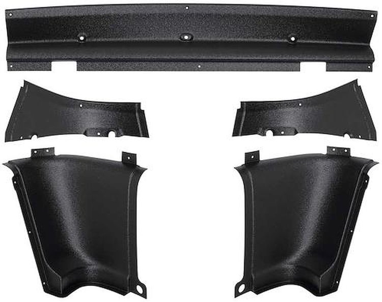 31112C Rear Inner Quarter Trim Panel Set-1965-66 Mustang Fastback; 5 Piece Corner Set