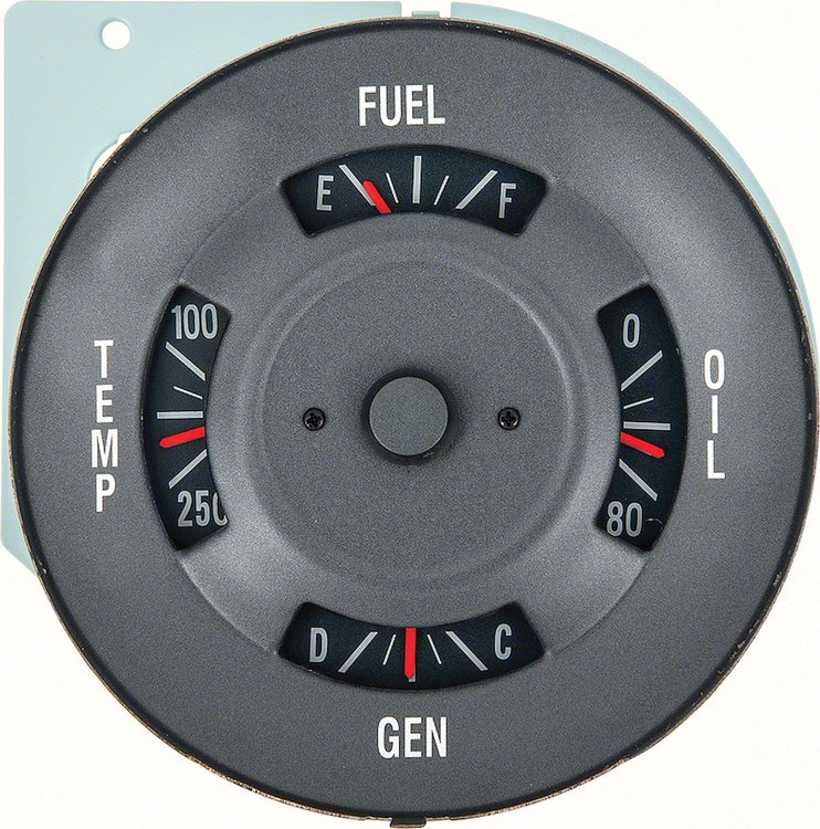 3196868 Dash Instrument Cluster Gauge-1968 Pontiac Firebird; 4 Gauge; Fuel, Temp, Oil, Gen