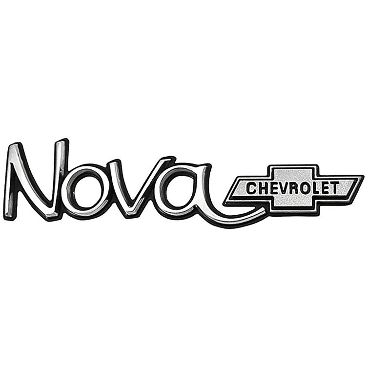 328740 Nova with Bow Tie Hood and Trunk Nameplate Emblem for 1973 Chevy Nova