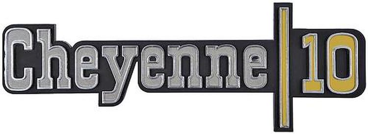 328854 Front Fender Emblem 1973-74 Chevrolet; Cheyenne 10; Each