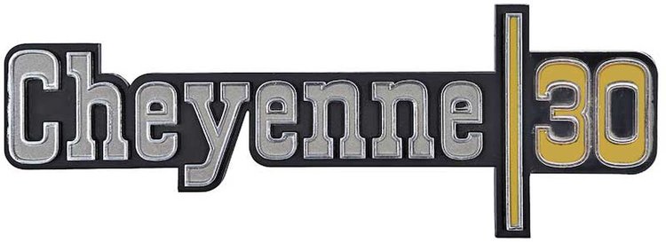 328856 Front Fender Emblem 1973-74 Chevrolet Cheyenne 30; Each