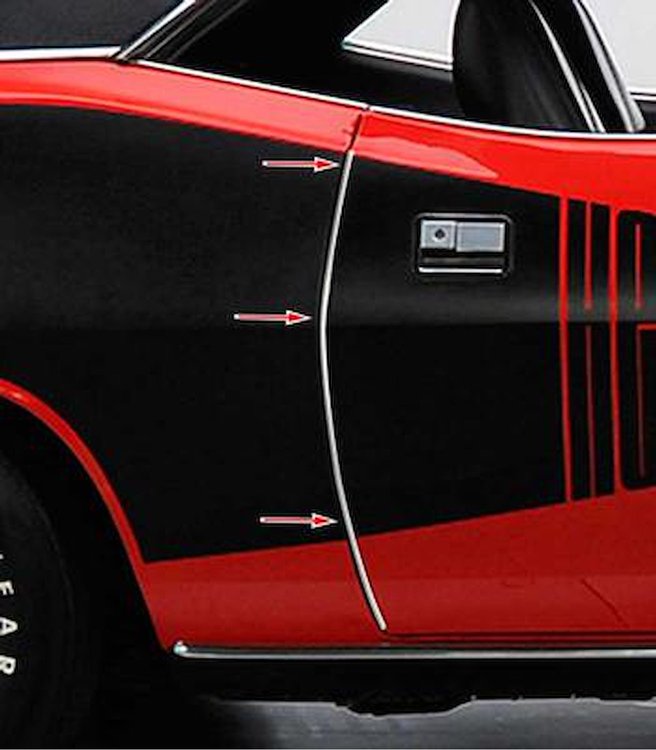 1970-74 Barracuda/Cuda Door Edge Guards - Pair