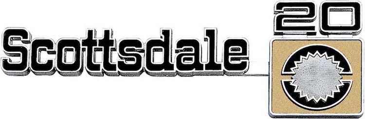 349691 Front Fender Emblem 1975-80 Chevrolet Truck "Scottsdale 20"