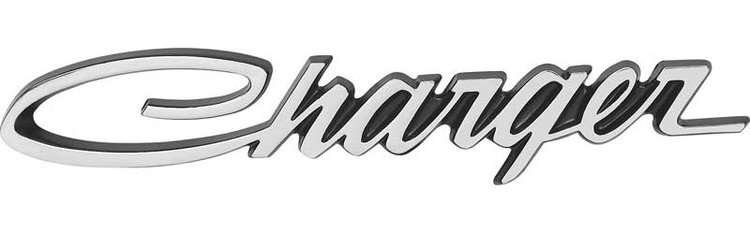 3504807A Outer Door Emblem 1973-74 Dodge Charger; "Charger"; Adhesive Backed; Mopar Licensed; OER