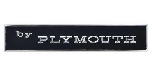 3569542 Rear Panel Emblem 1971-74 Plymouth Barracuda, Cuda; "By PLYMOUTH"