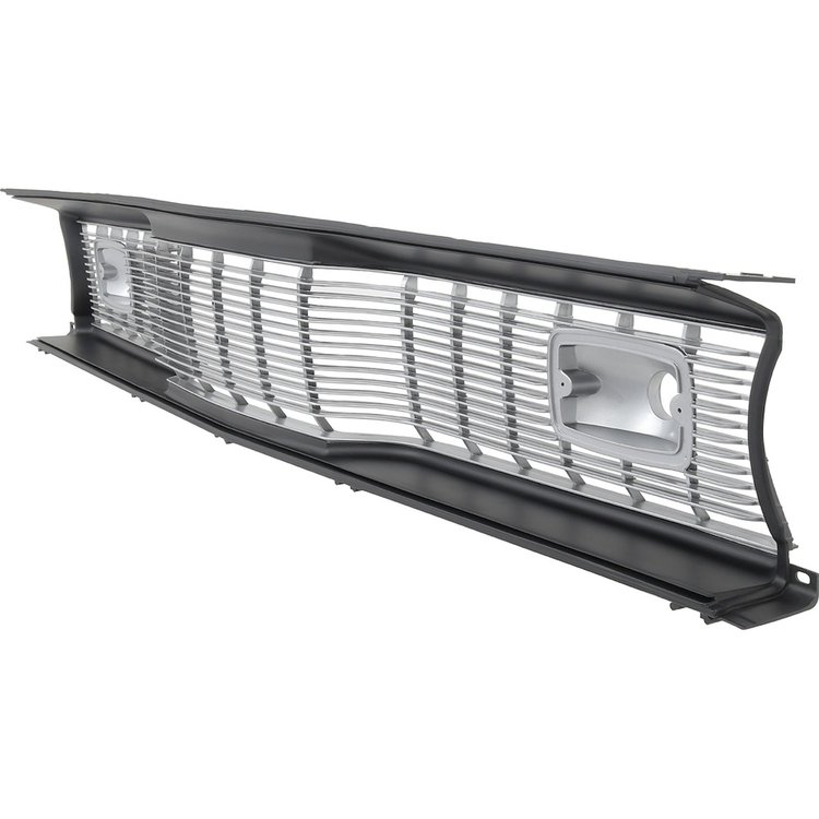 3573721 Front Grill Assembly 1970-72 Duster, Valiant, Scamp; Black Surround; with Silver Grill Bars
