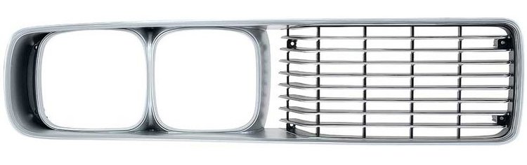 Passenger Side Front Grille Assembly 1973-1974 Dodge Charger (Except SE) - Silver Finish