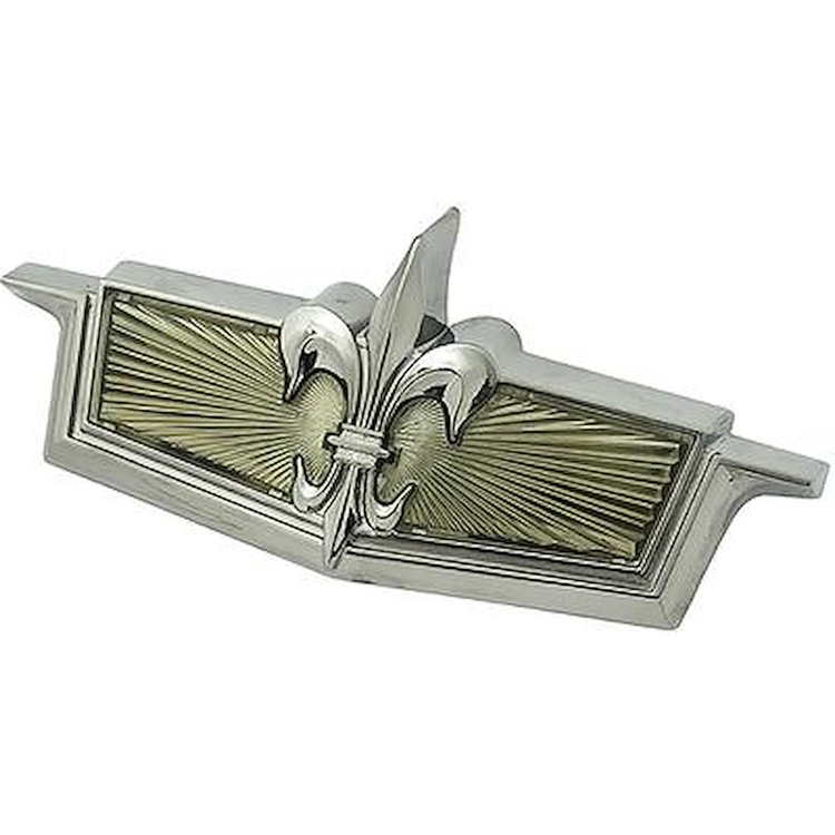 374678 1976 Chevrolet Caprice, Header Panel Emblem, Fleur-de-lis Symbol