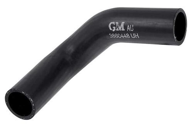 3860448 Lower Radiator Hose 1965-68 Impala, Bel Air, Biscayne; 283, 327, 350; Without A/C; With GM Markings
