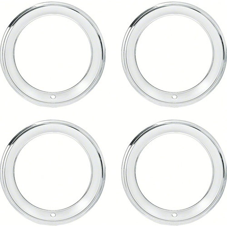 15 Stainless Steel 2-3/8 Deep Step Lip Rally Wheel Trim Ring Set