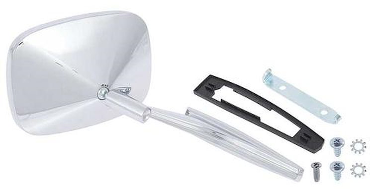 3914754C 1968-72 Camaro, Impala, Chevelle, Firebird; Outer Door Mirror; with Convex Mirror; Ribbed; RH Passenger Side; Various M