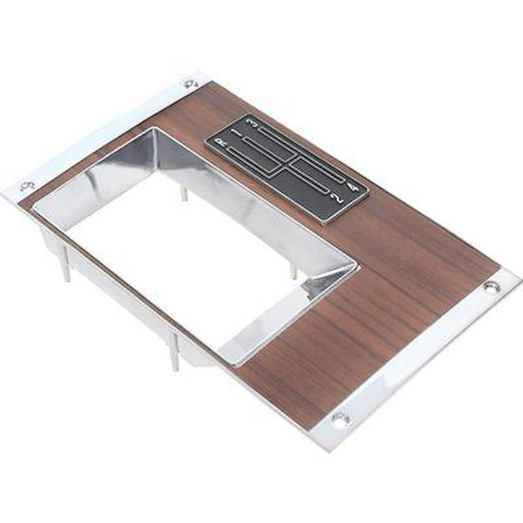 3921800A 1968 Camaro Console Shift Plate; Manual Trans; with 4 Speed Emblem Pattern; Assembled