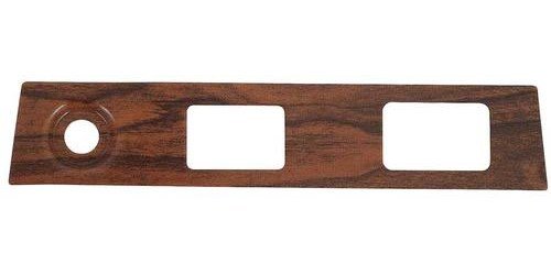 3945973 1969 Camaro, Wiper Switch Dash Plate, 3-Hole, Cherrywood, w/Defroster or Power Top Switch Hole