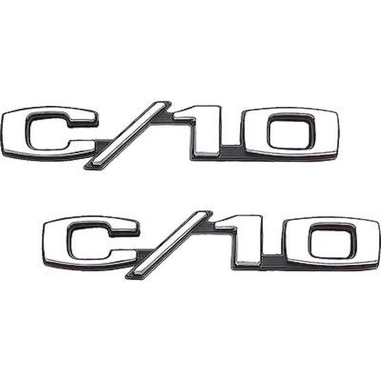 3952400 1969-70 Chevrolet Truck, C/10 Front Fender Emblem, Pair