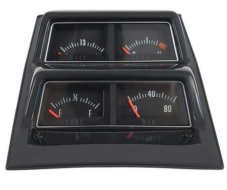 3952636V Console Gauge Assembly 1968-74 Nova ; with Volt Meter; Black Face; Pre-Assembled