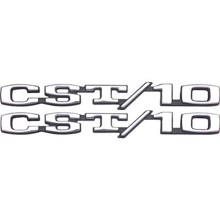 3955313 1969-70 Chevrolet Pickup Truck, "CST/10" Front Fender Emblem, w/ Fasteners, Pair