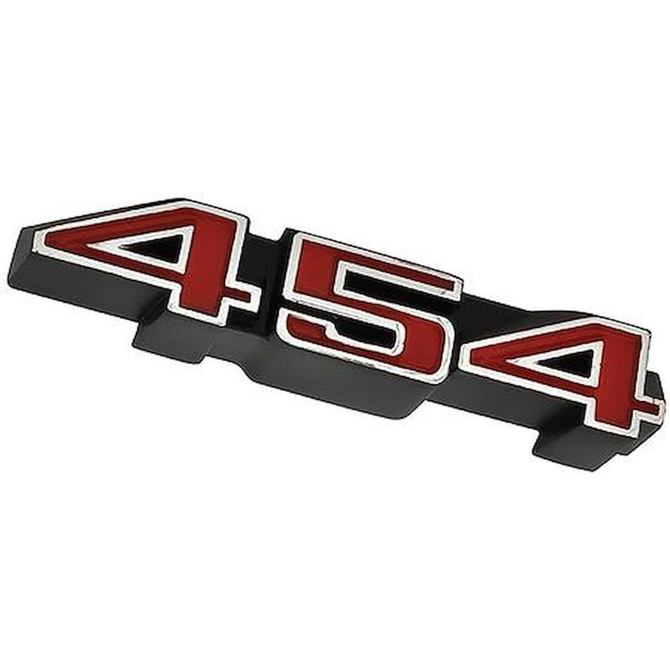 3986991 1971-75 Chevrolet Impala, Caprice, Lower Fender/Rocker Emblem, "454"