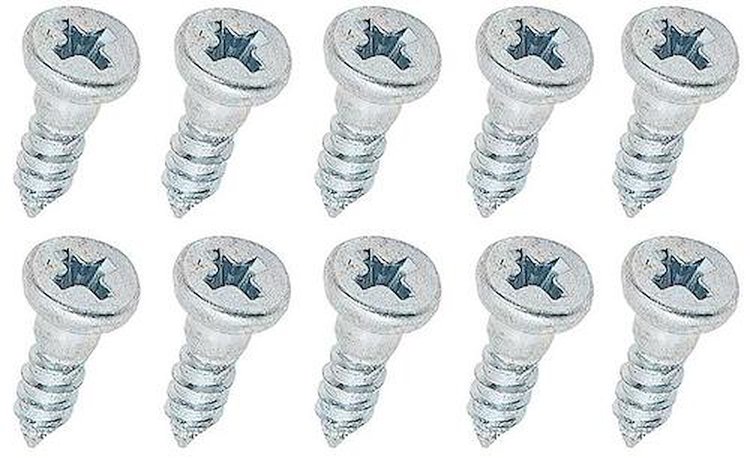 4492963K Molding Clip Stud Screw Set, #4 x 3/8" w/ 1/8" Shoulder, Zinc Plated, Package of 10
