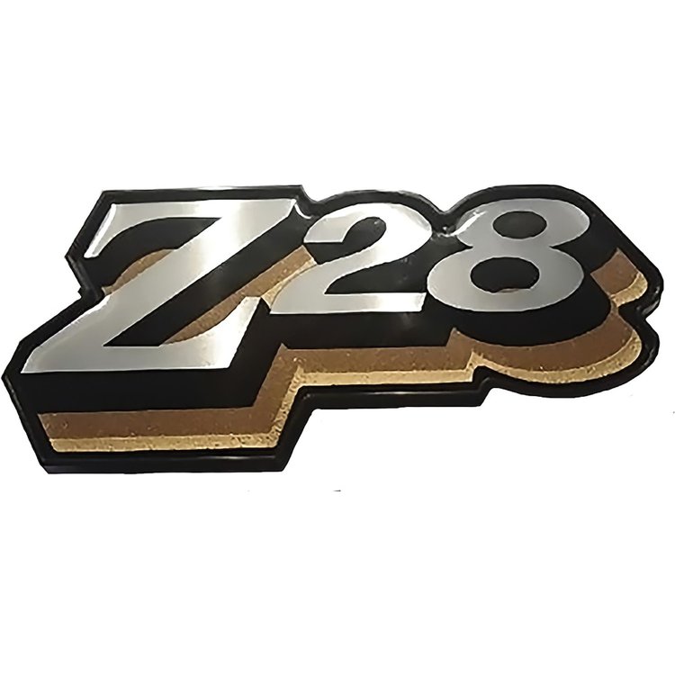 475529 1978 Camaro, Z28 Front Grill Emblem, Dark Gold