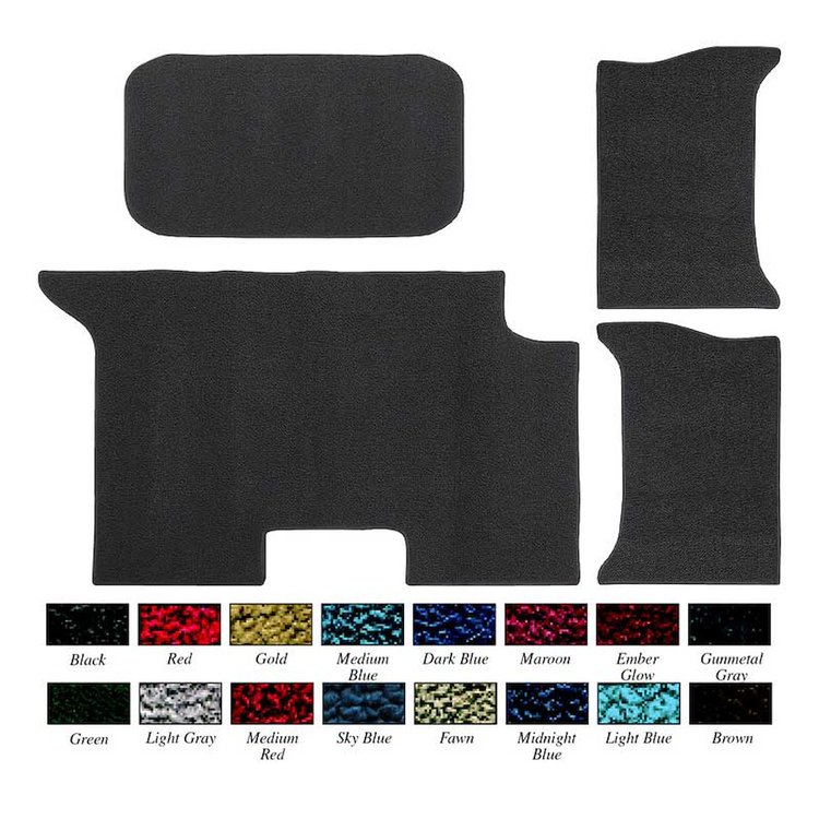 53121208 4-Piece Loop Trunk Carpet Set 1961-64 Impala Convertible Medium Blue