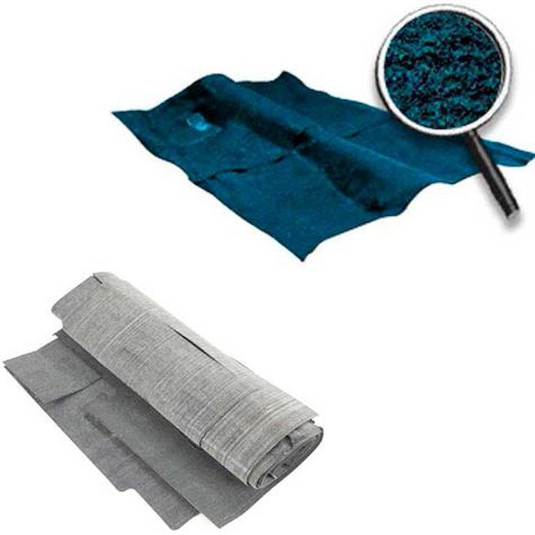 53146939 1974-79 Nova, Molded Carpet & Underlay Kit, w/ Console, 2/4 Door, Cutpile, Dark Blue