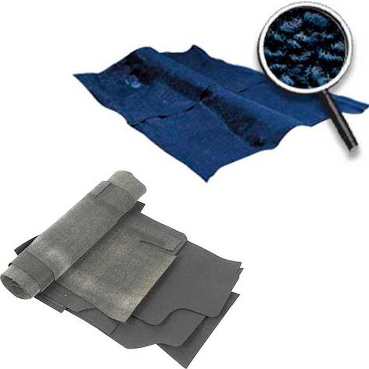 53149666 1968-73 Chevy II, Nova, Molded Carpet & Underlay Kit,; Loop, 2/4 Door, w/o Console, Midnight Blue