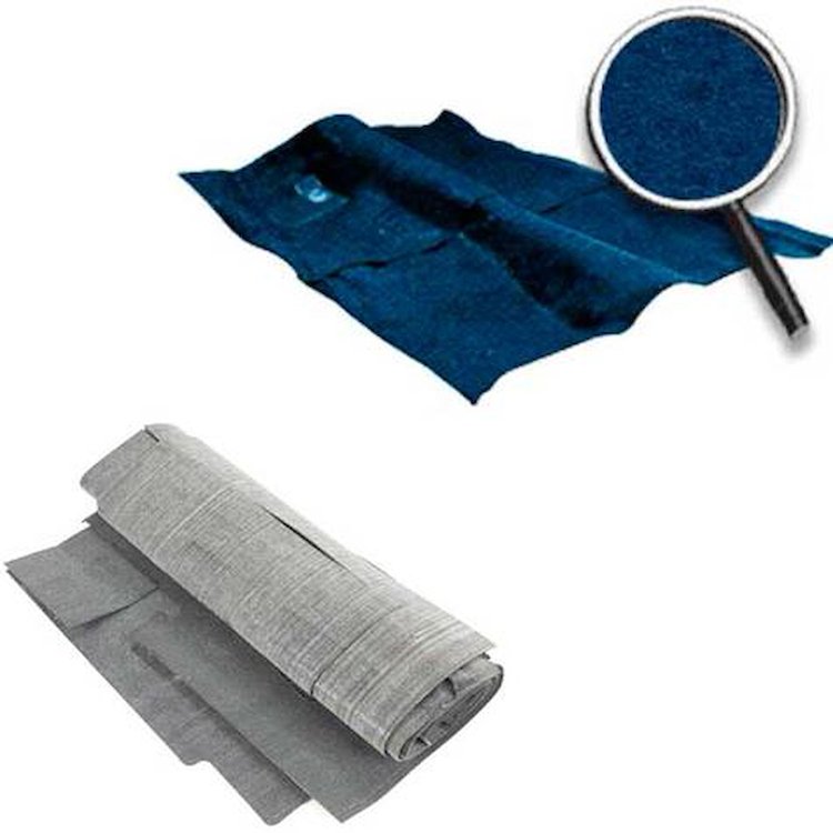53149982 1974-79 Nova, Molded Carpet & Underlay Kit, Cutpile, 2/4 Door, w/o Console, Dark Blue