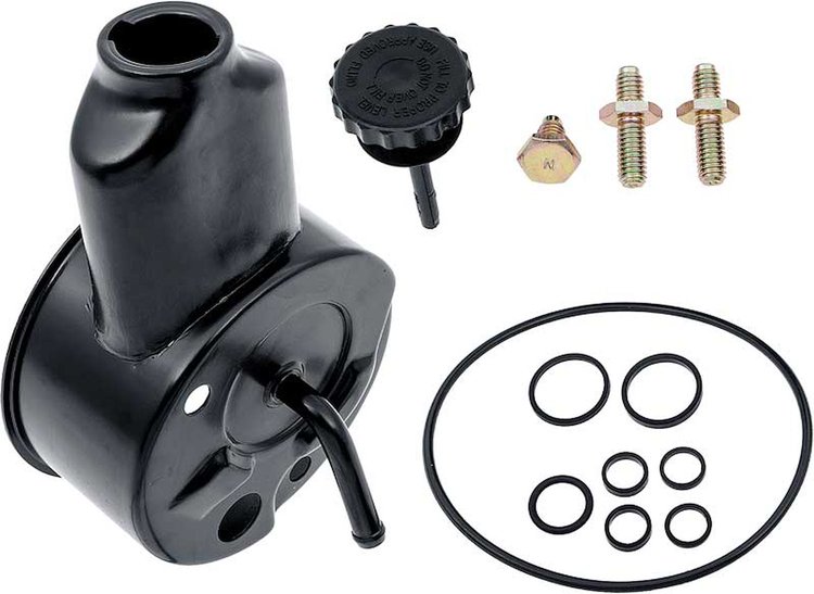 5692845 Power Steering Reservoir-1963-66 Corvette, 67-68 Camaro, 1968 Nova; Small Block; V8; Black; Powder Coat