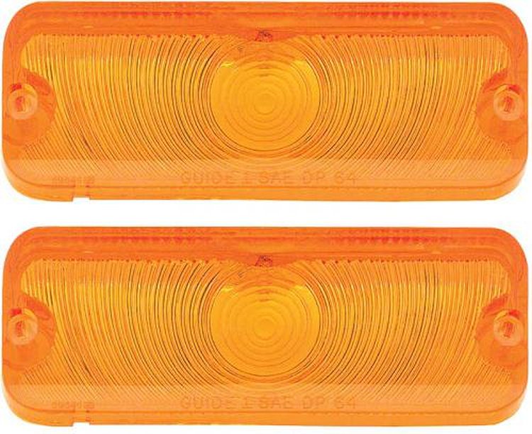 Park Lamp Lenses 1964 Chevy Impala, Full-Size Car- Amber, Pair