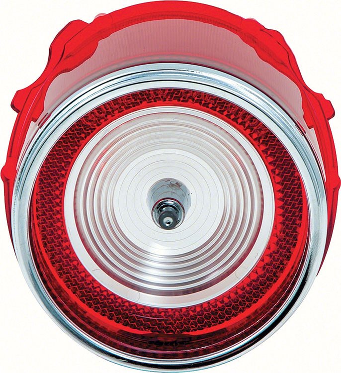 5956430 Back Up Light Lens 1965 Impala; WithTrim Bezel; WithGM Markings