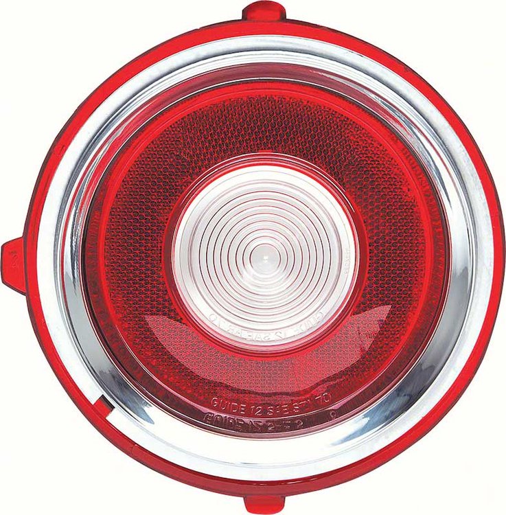 5963056 Back-Up Lamp Lens 1970-71 Chevrolet Camaro Base, SS, Z28; Except RS Models; RH Passenger Side