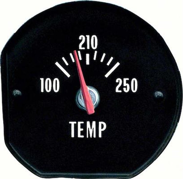 6486153W Dash Temperature Gauge 1971-72 Chevelle SS, Monte Carlo; White Markings