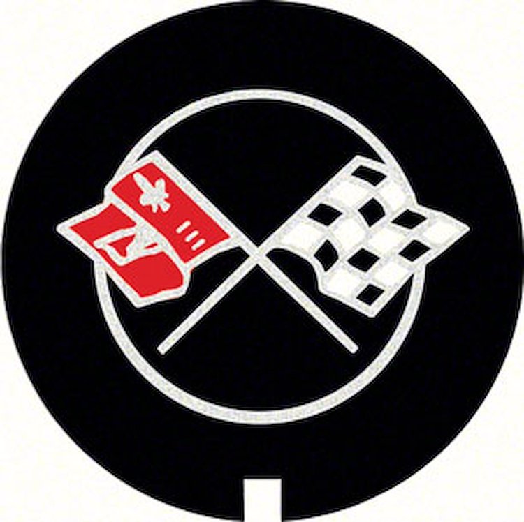 Finned Valve Cover Crossed Flag Insert 1969-82 GM