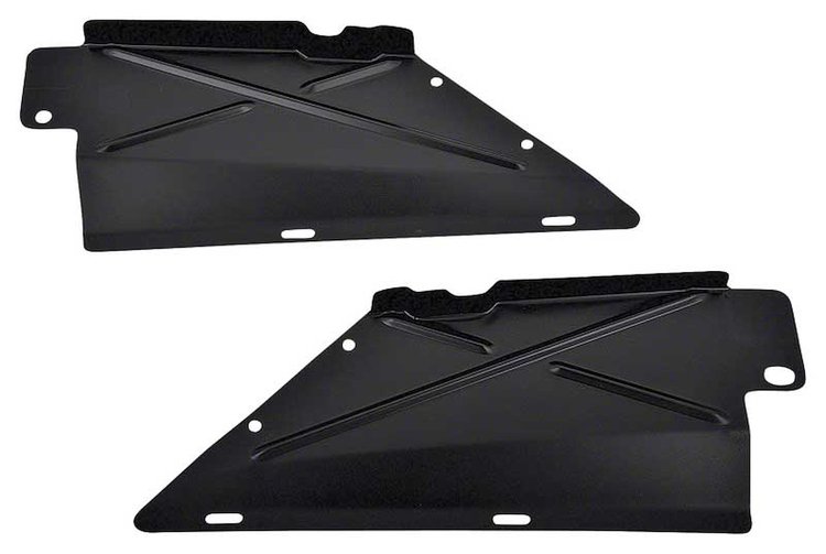 748596 Radiator Support Upper Baffles 1969 Firebird, Trans Am; With AC, 400; Pair