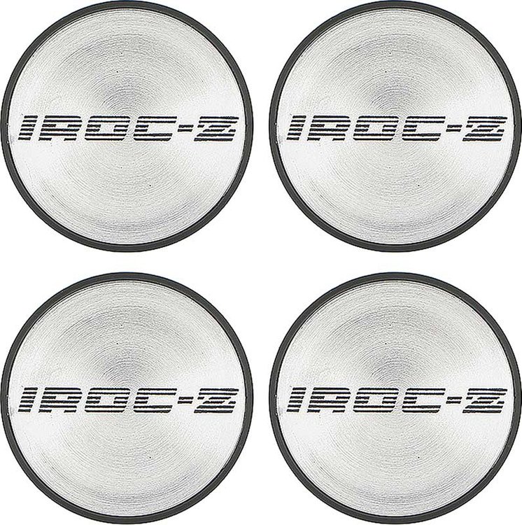 Center Hub Cap Insert Set for 1988-1990 Chevrolet Camaro IROC-Z  [4-PC, Silver]