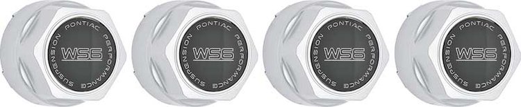 748643 Wheel Center Cap 1982-92 Pontiac Trans Am, Formula; WS6; with Metal Clip; Silver; Set of 4