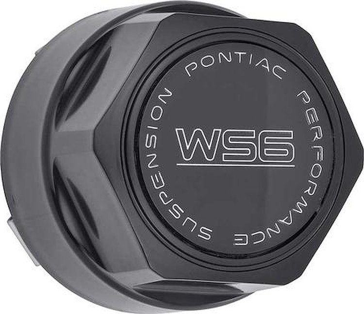 748645 Wheel Center Cap 1987-92 Pontiac Trans Am, Formula; WS6; with Metal Clip; Black; Set of 4