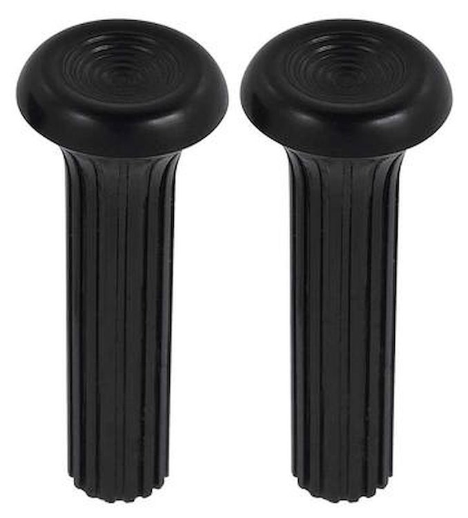7799353 1968-70 GM, Door Lock Knobs, Plastic, Ribbed Design, Black, Pair