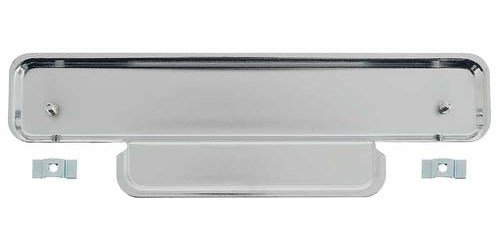 8104371C 1951-52 Ford F-Series Truck; Radio Hole Cover; Delete Plate; Without Ford Logo; Chrome