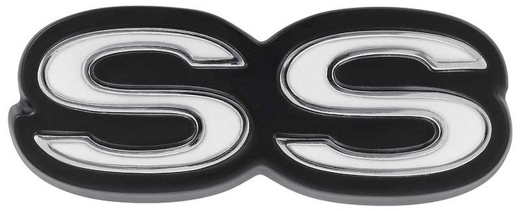 8702427 Rear Panel Emblem 1970-72 Chevy Nova; SS; with Hardware; GM Licensed