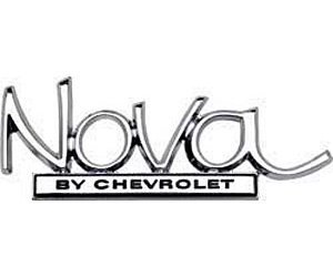 "Nova By Chevrolet" Trunk Emblem 1969-1972 Nova