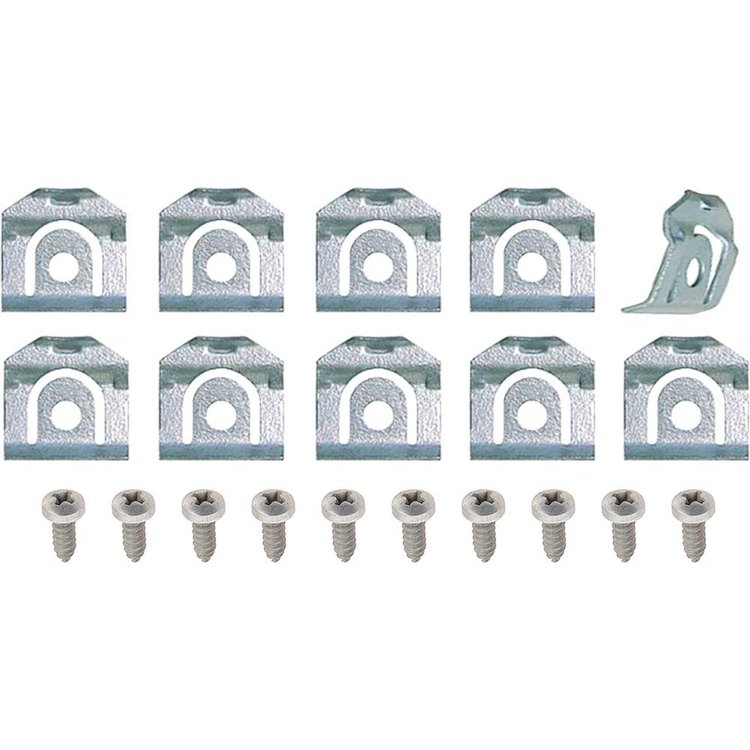 8736590 Front Windshield, Rear Window Glass Molding Clip Set 1965-1975 Buick, Chevrolet, Pontiac, Oldsmobile; with Sealing Screw