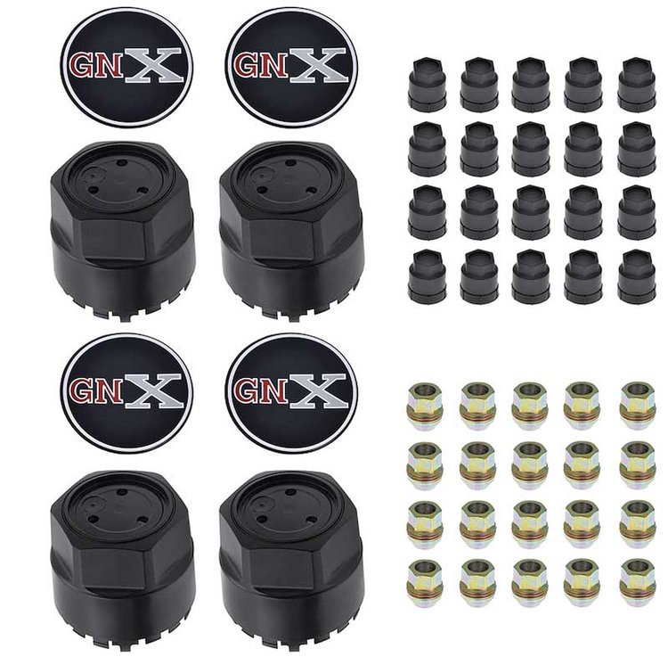 881191 Wheel Center Cap 1984-87 Buick Regal; GTA And Hardware Set With GNX Emblem 12mm x 1.50